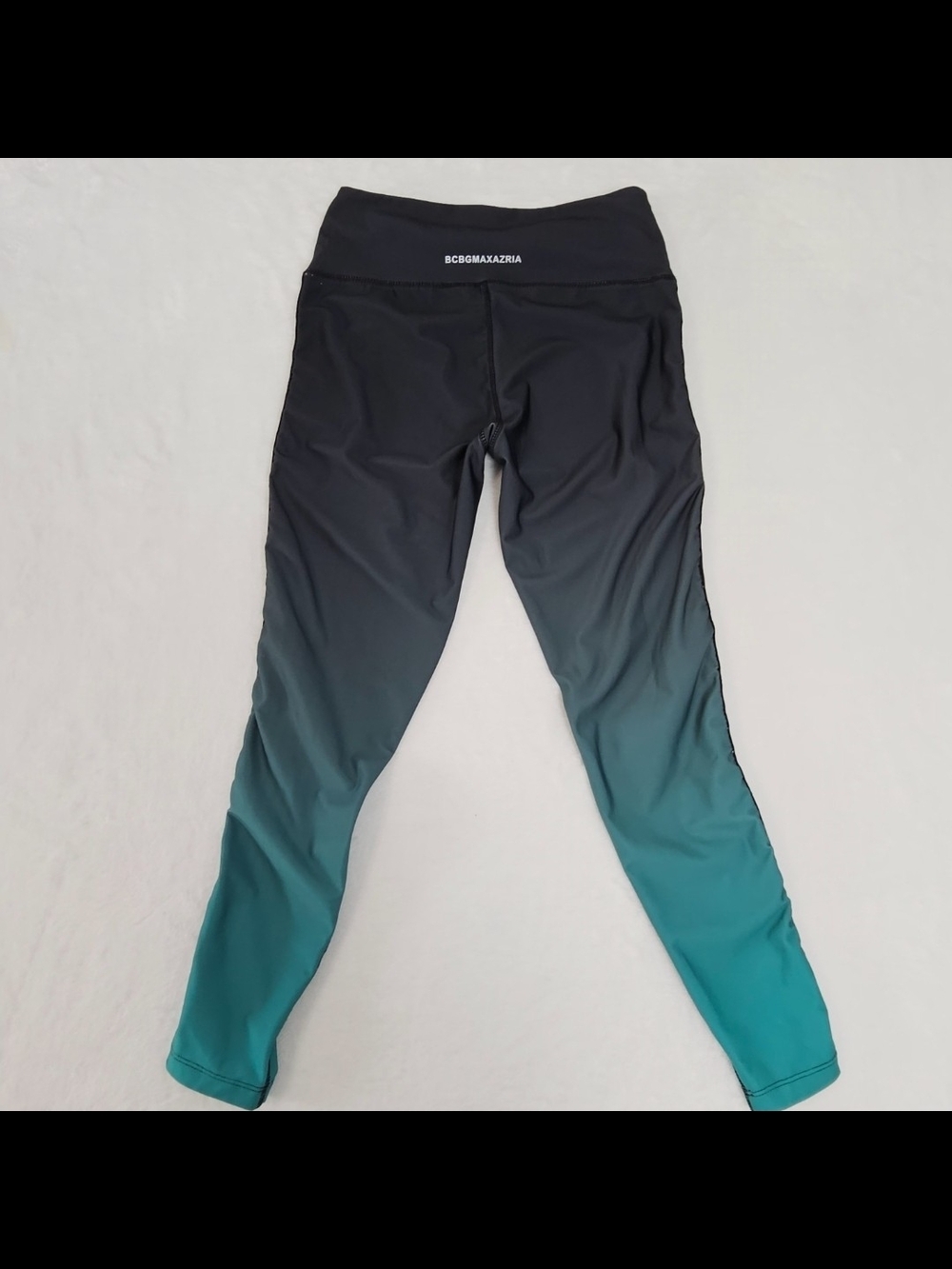 BCBGMaxAzria Womens Medium Ombre High Waisted Leggings Teal Green Black Gradient